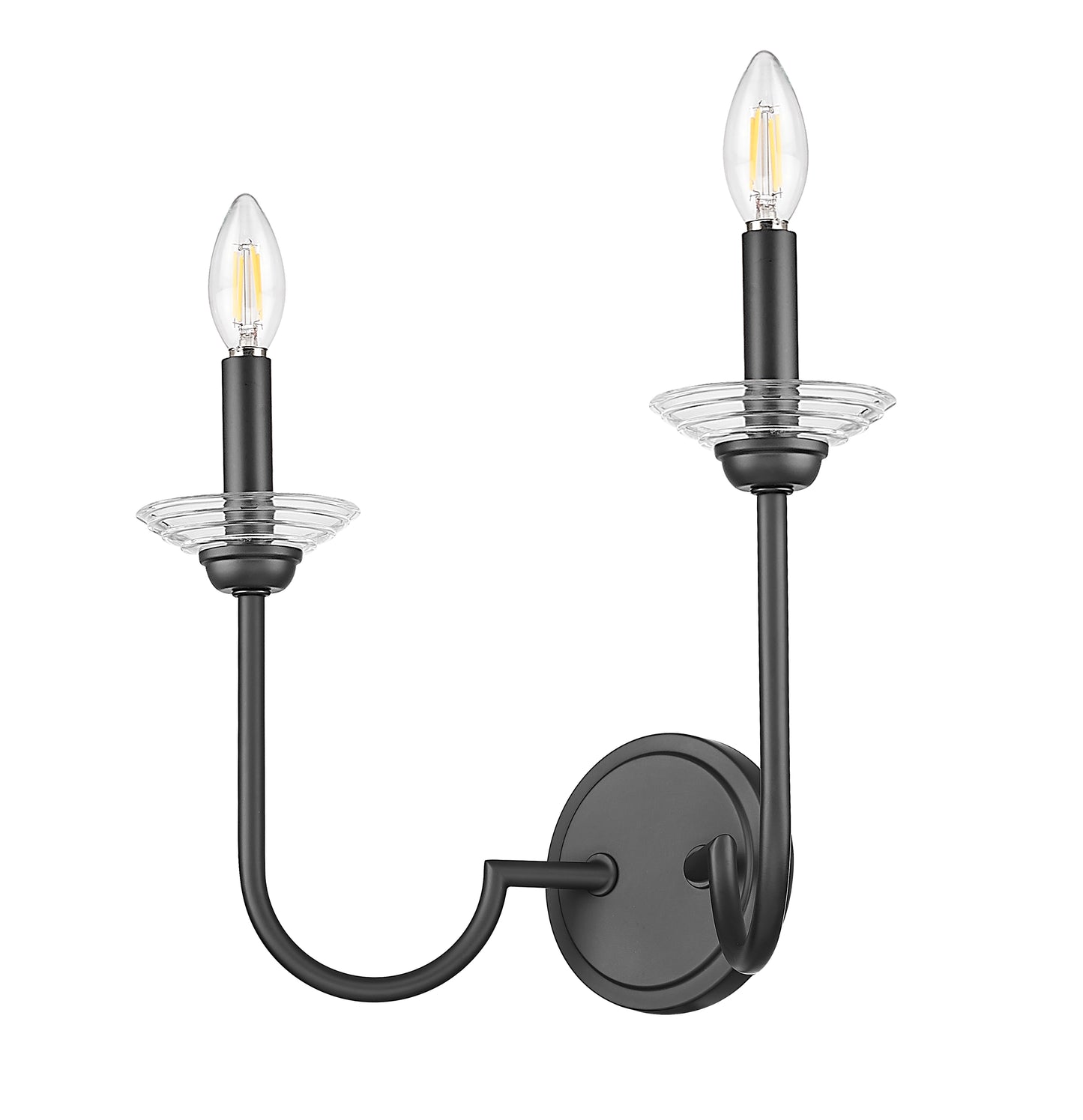 352-2S-MB - Allistair 2 Light Wall 12" Sconce - Matte Black