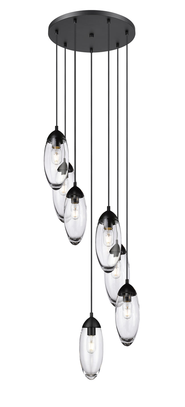 651P-7R-MB - Arden 7 Light 18" Chandelier - Matte Black
