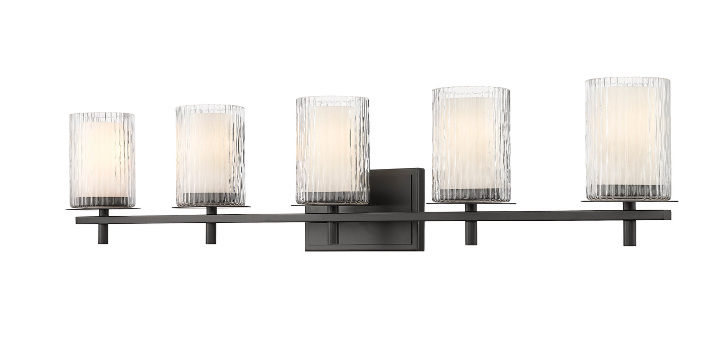 1949-5V-MB - Grayson 5 Light 40" Vanity - Matte Black