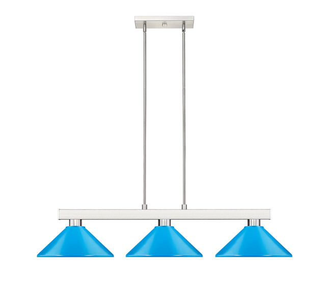 152BN-MEB - Cobalt 3 Light 46" Billiard - Brushed Nickel