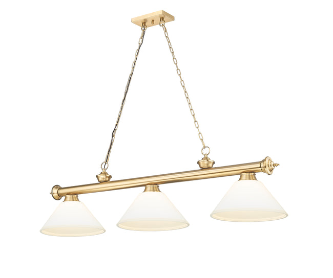 2306-3HBR-AMO14 - Cordon 3 Light 57" Billiard - Heritage Brass