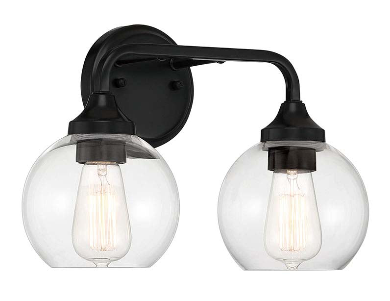 56202-FB - Glenda 2 Light 14.75" Wide Vanity Light - Flat Black