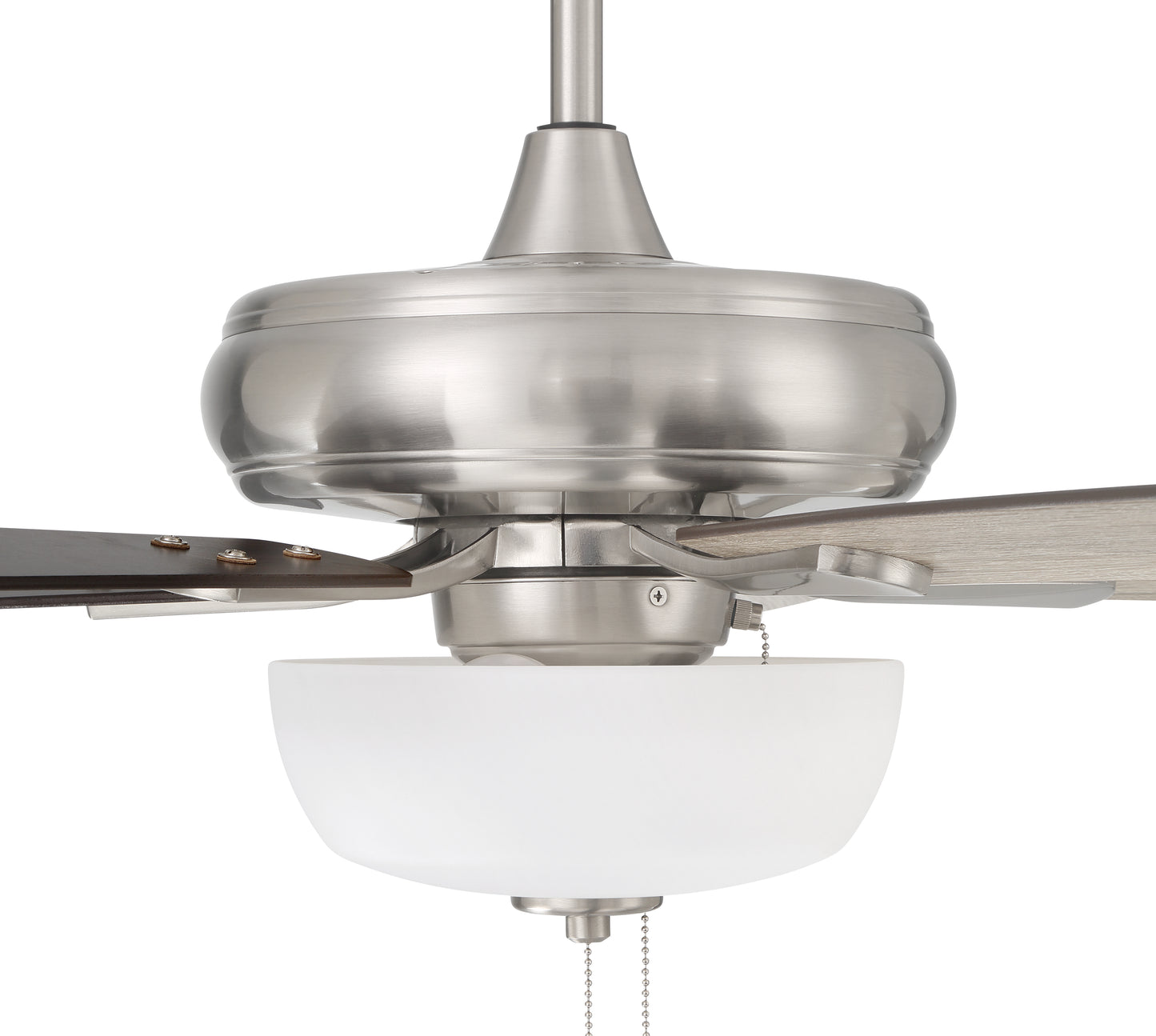 ECF211BNK5-DWWLN - EOS 2 Light Frosted White Bowl 52" Ceiling Fan 52" 5 Blade Ceiling Fan with Light Kit - Brushed Nickel