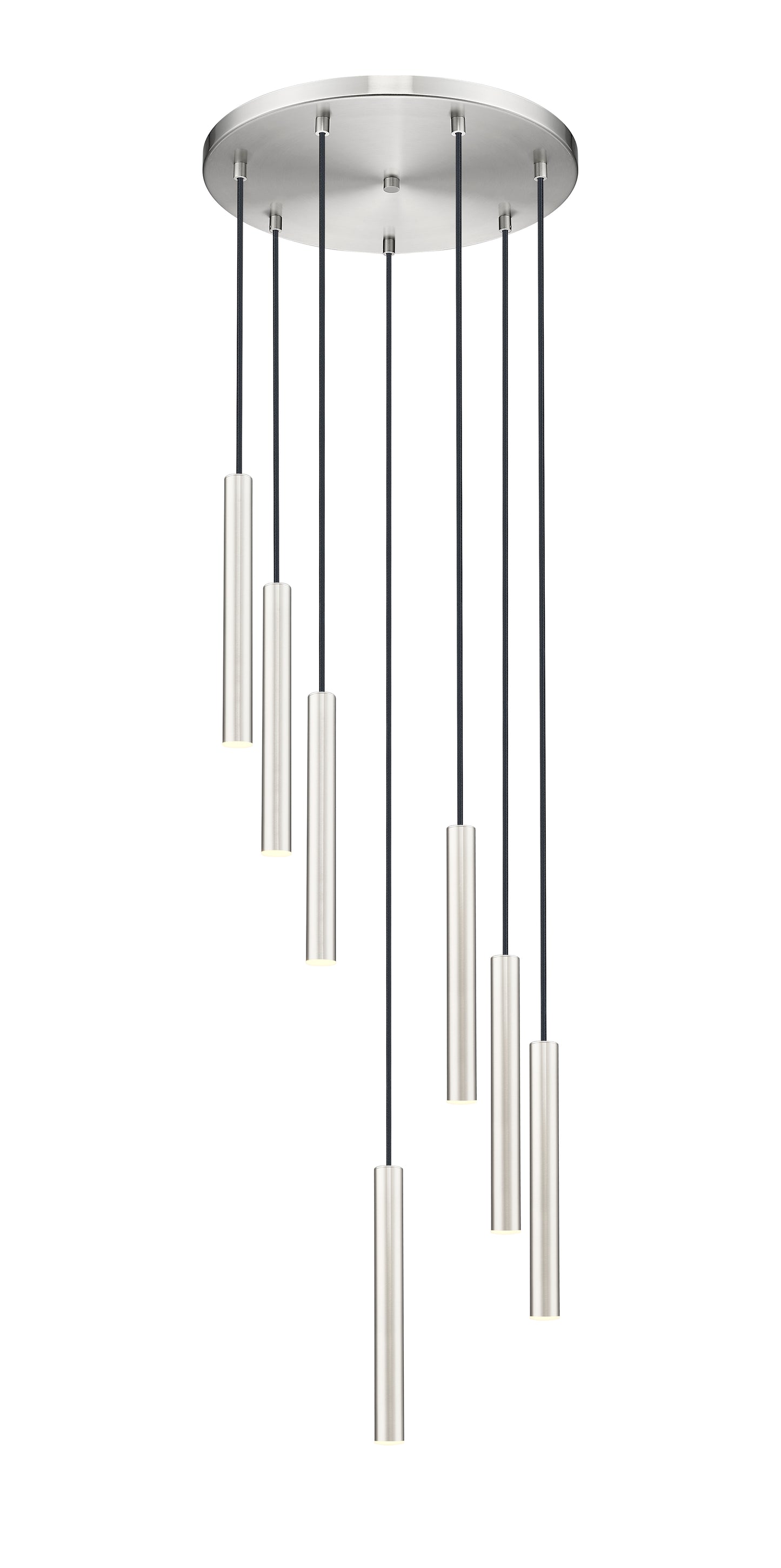 919MP12-7R-BN-LED - Forest 7 Light 18" Chandelier - Brushed Nickel