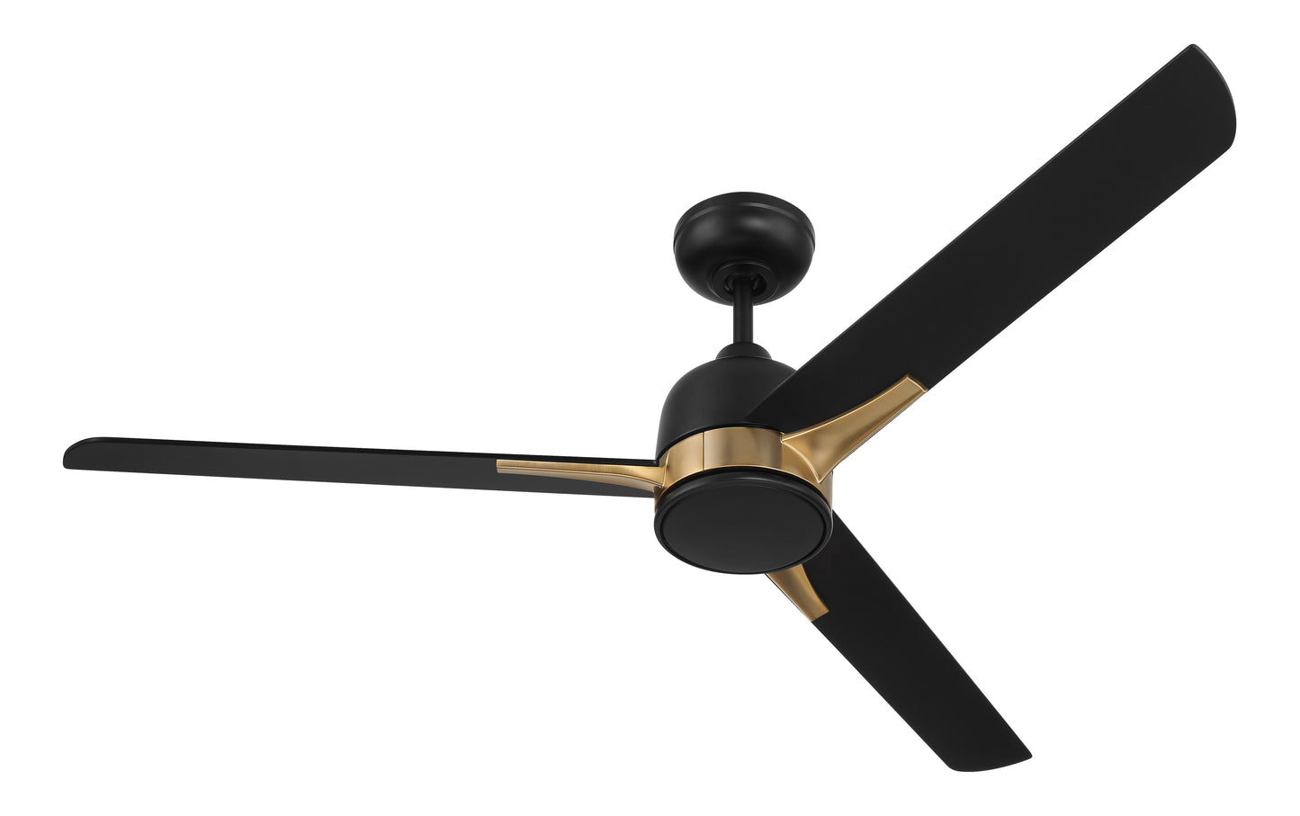 FUL52FBSB3 - Fuller 52" 3 Blade Ceiling Fan with Light Kit - Flat Black / Satin Brass