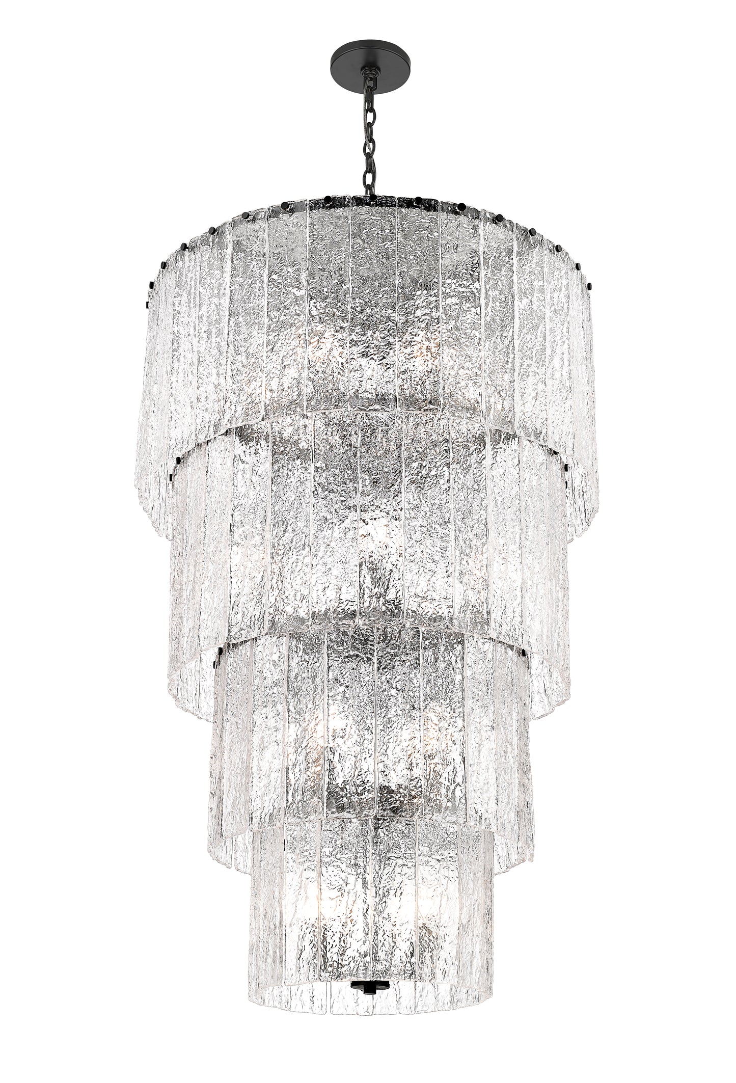 1943-48MB - Glacier 18 Light 31" Chandelier - Matte Black