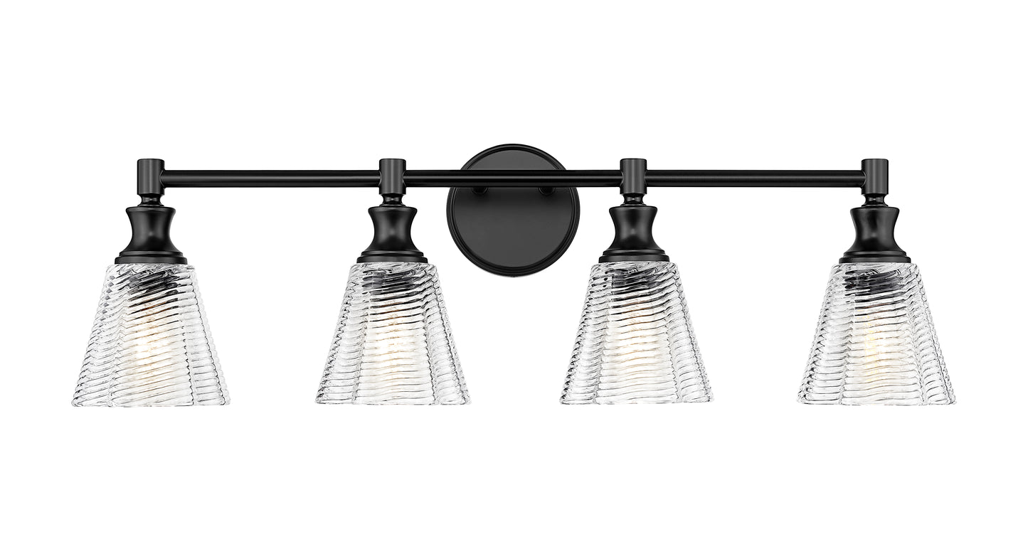 7704-4V-MB - Auden 4 Light 32" Vanity - Matte Black