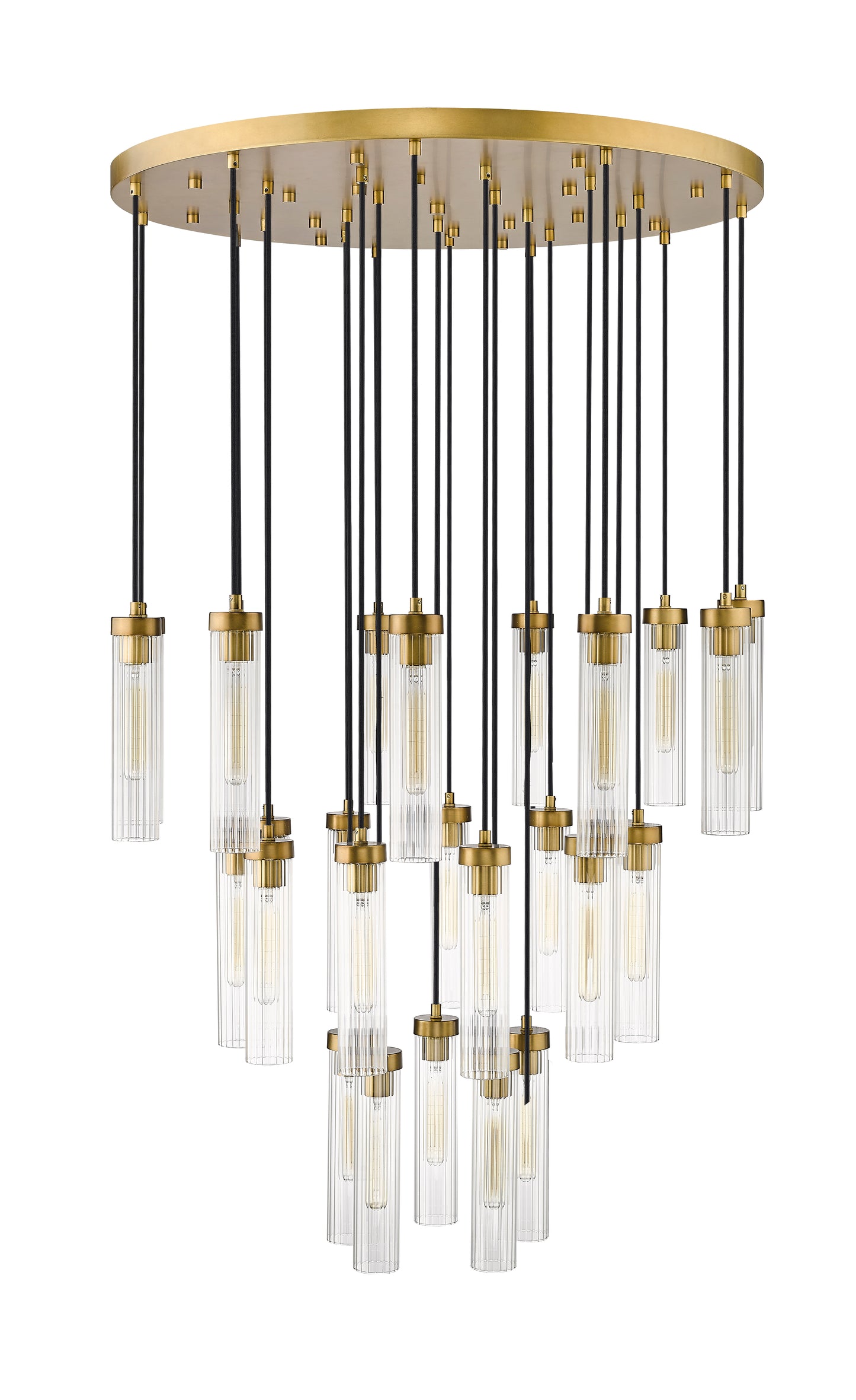 740P-27R-RB - Beau 27 Light 36" Chandelier - Rubbed Brass