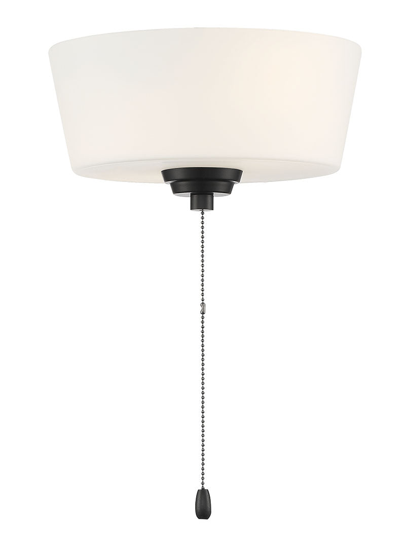 LK2802-FB-WG-LED - 2 Light Energy Star Bowl Fan Light Kit in Flat Black w White Glass