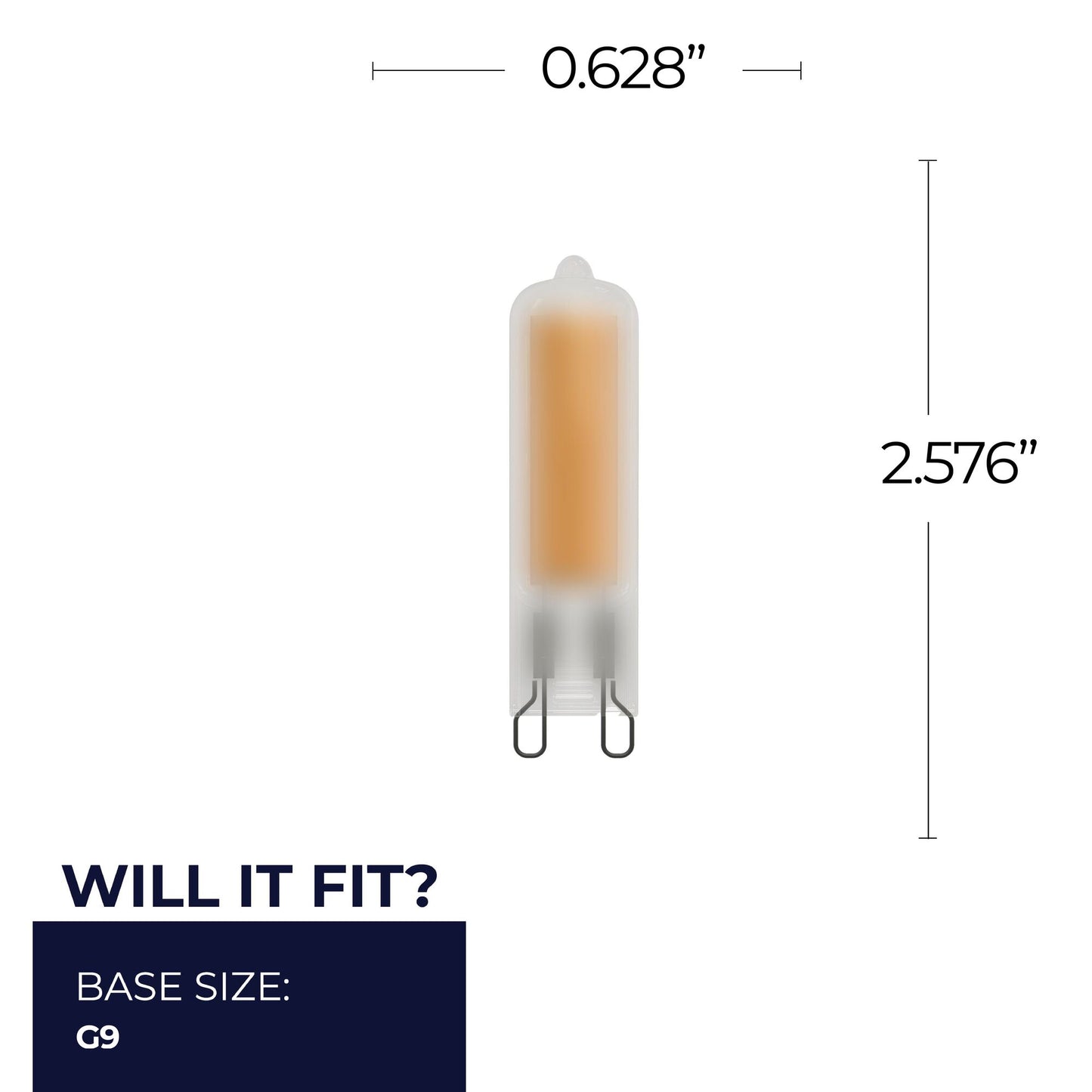 770658 - Dimmable Frost T5 LED G9 Base Light Bulb - 4.5 Watt - 3000K - 4 Pack
