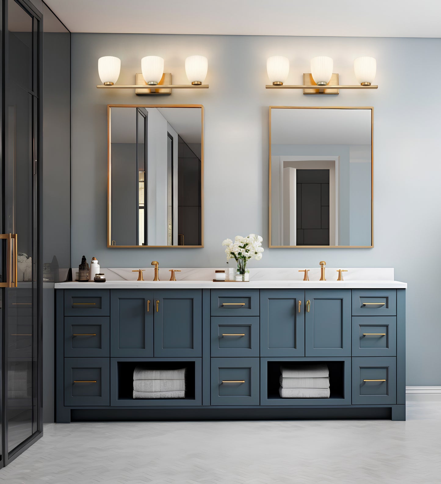 7518-3V-MGLD - Naya 3 Light 24" Vanity - Modern Gold