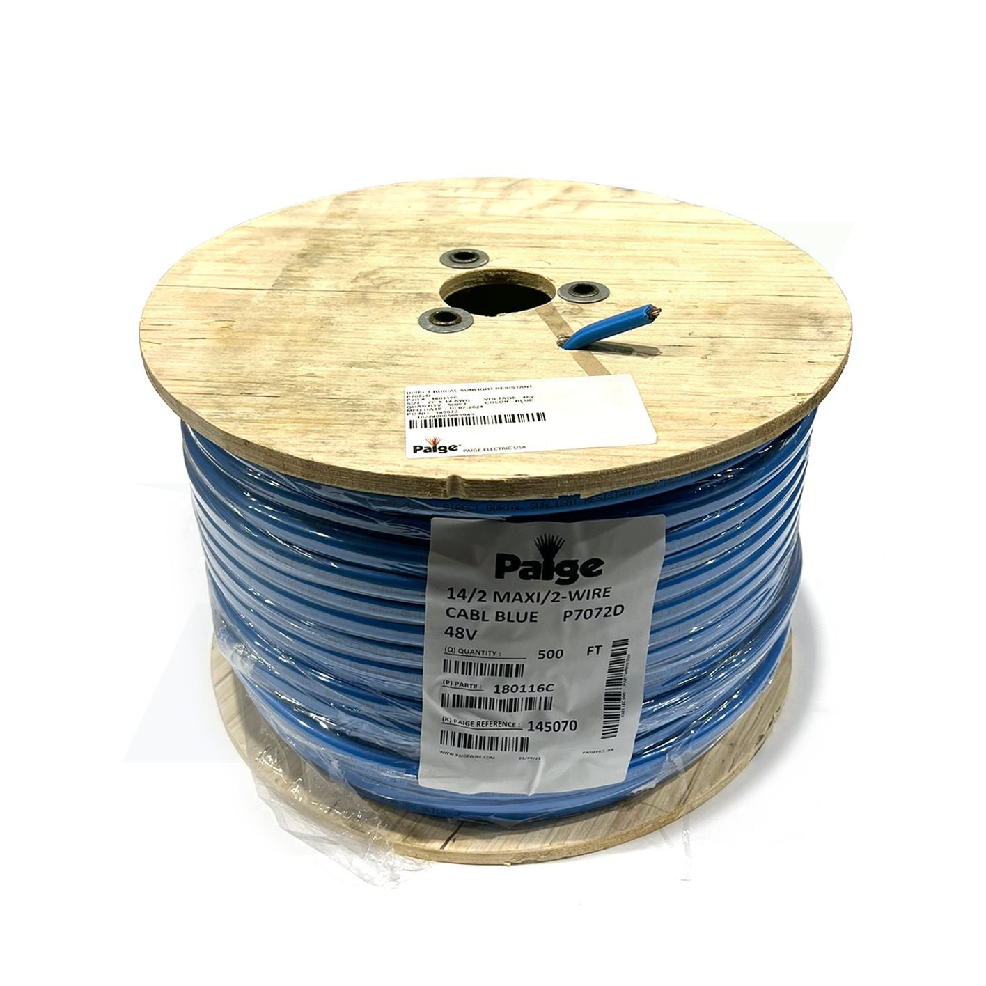 180116C - 14 AWG / 2 Blue Direct Burial Sprinkler Wire 48V - 500 Ft Roll