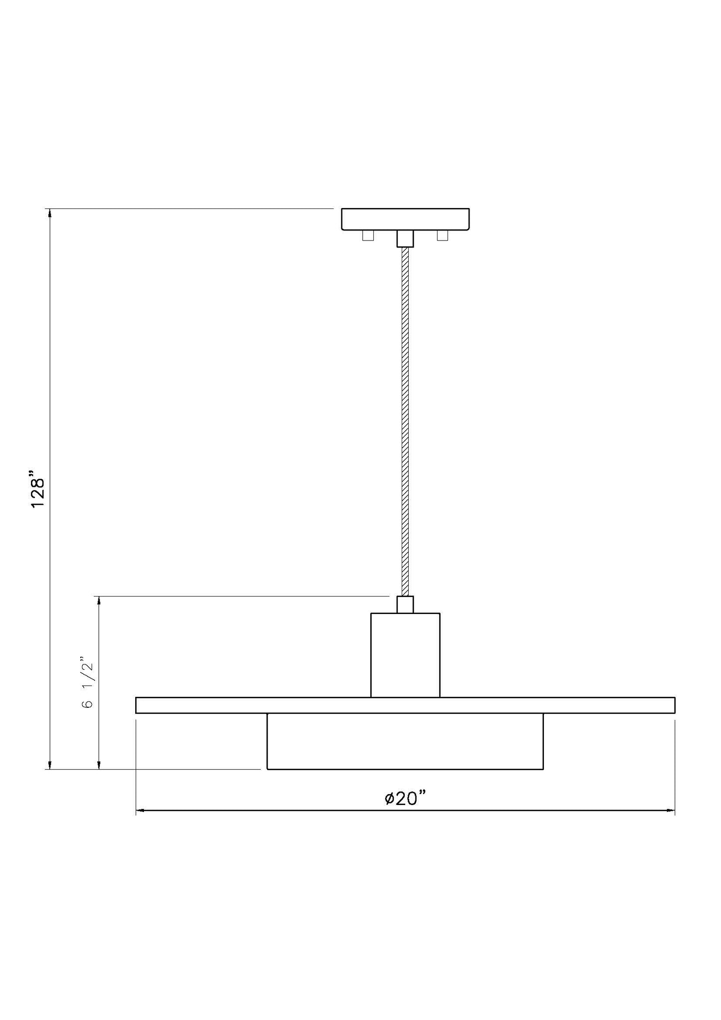 829P20-MB-MGLD-LED - Ludo 1 Light 20" Pendant - Matte Black / Modern Gold