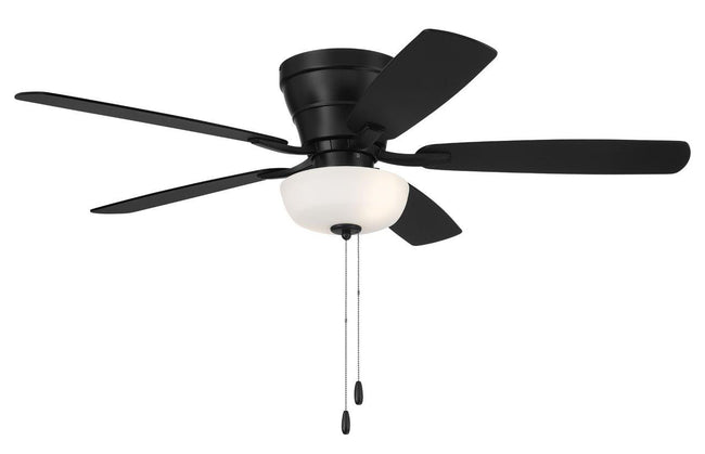 WHL52FB5C1 - Wheeler 52 2-Light Bowl 52" 5 Blade Ceiling Fan with Light Kit - Flat Black