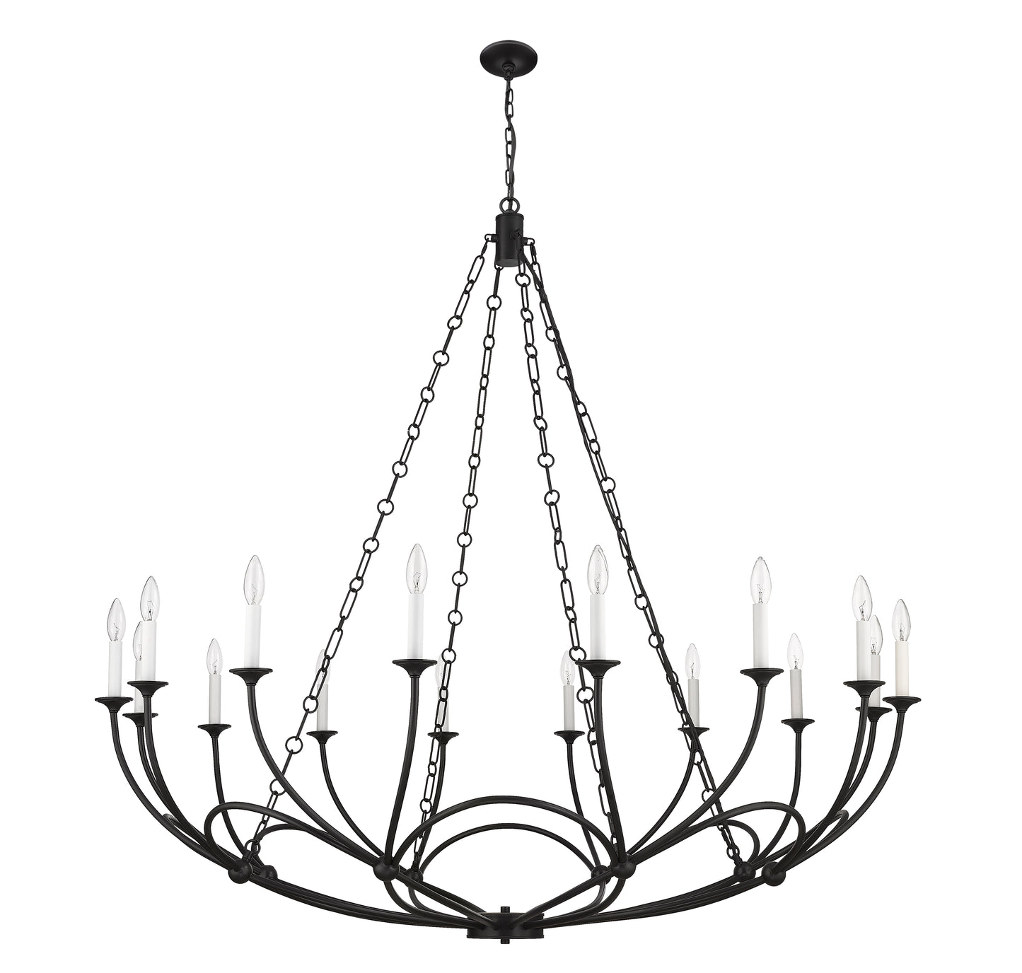 3500-16MB - Arabella 16 Light 55" Chandelier - Matte Black