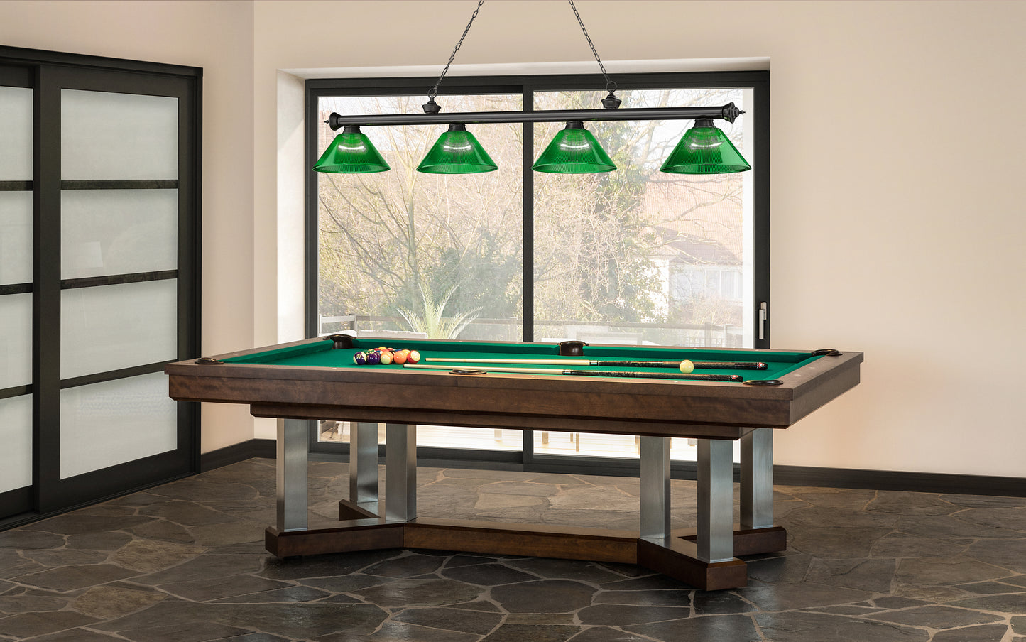 2306-4BP-ARG - Cordon 4 Light 81" Billiard - Bronze Plate