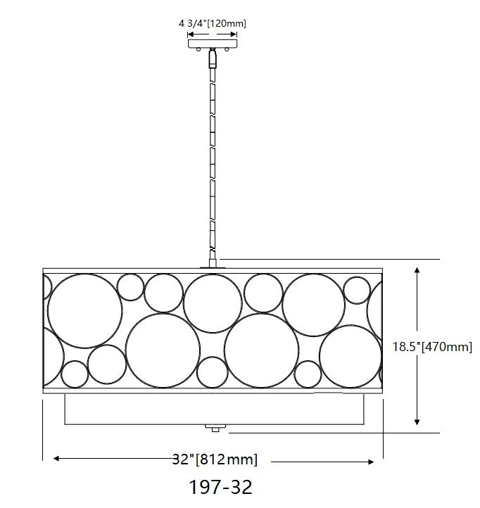 197-32MB - Kendall 5 Light 32" Chandelier - Matte Black