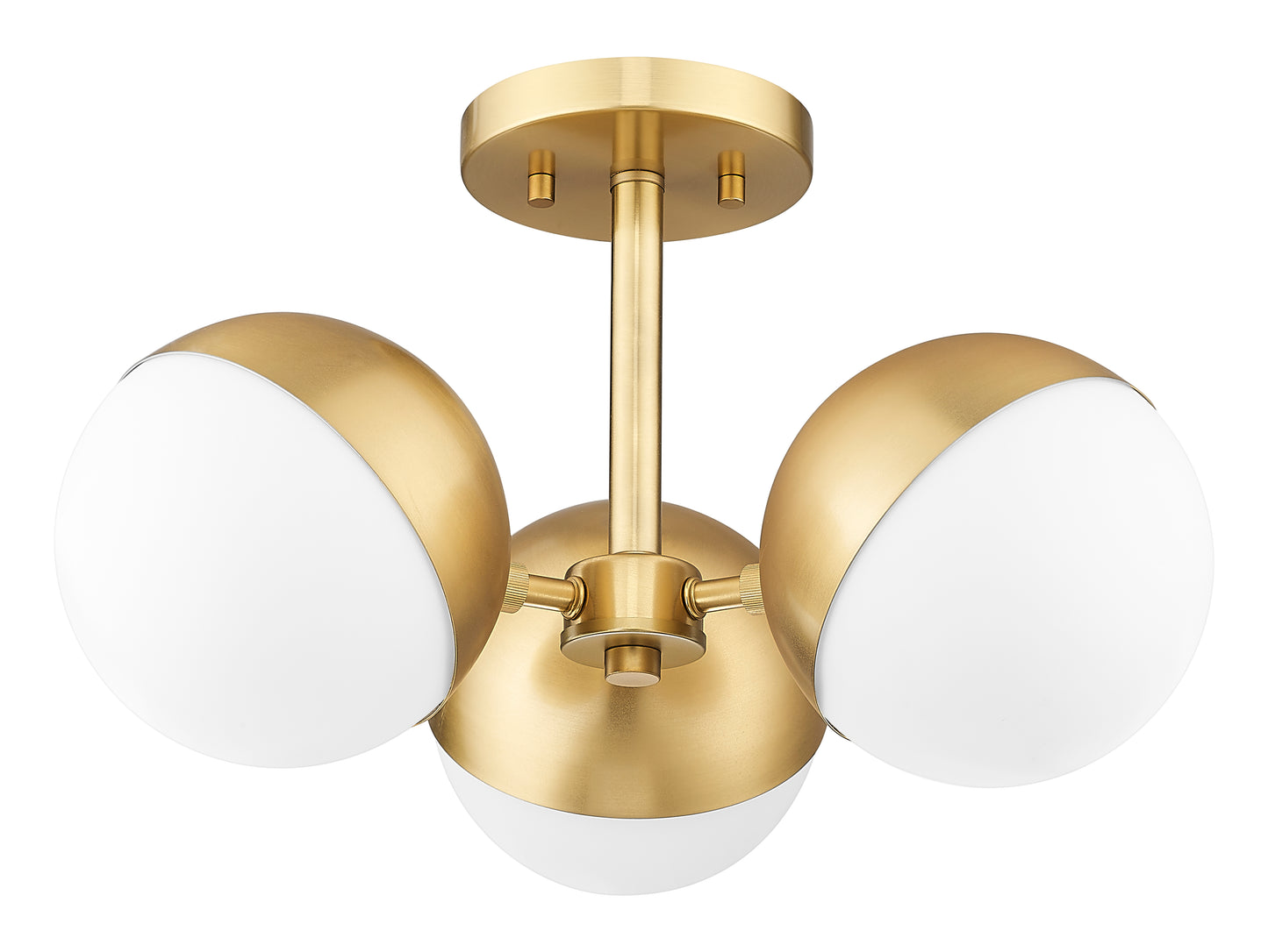 7517-3SF-MGLD - Realm Sphere 3 Light Semi Flush 17" Mount - Modern Gold