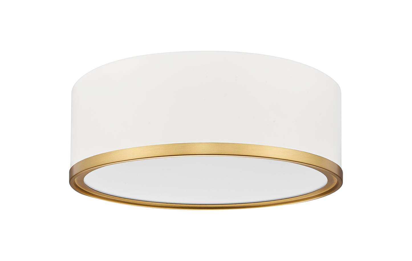 1018F12-MW-MGLD-LED - Bradley 1 Light Flush 12" Mount - Matte White / Modern Gold