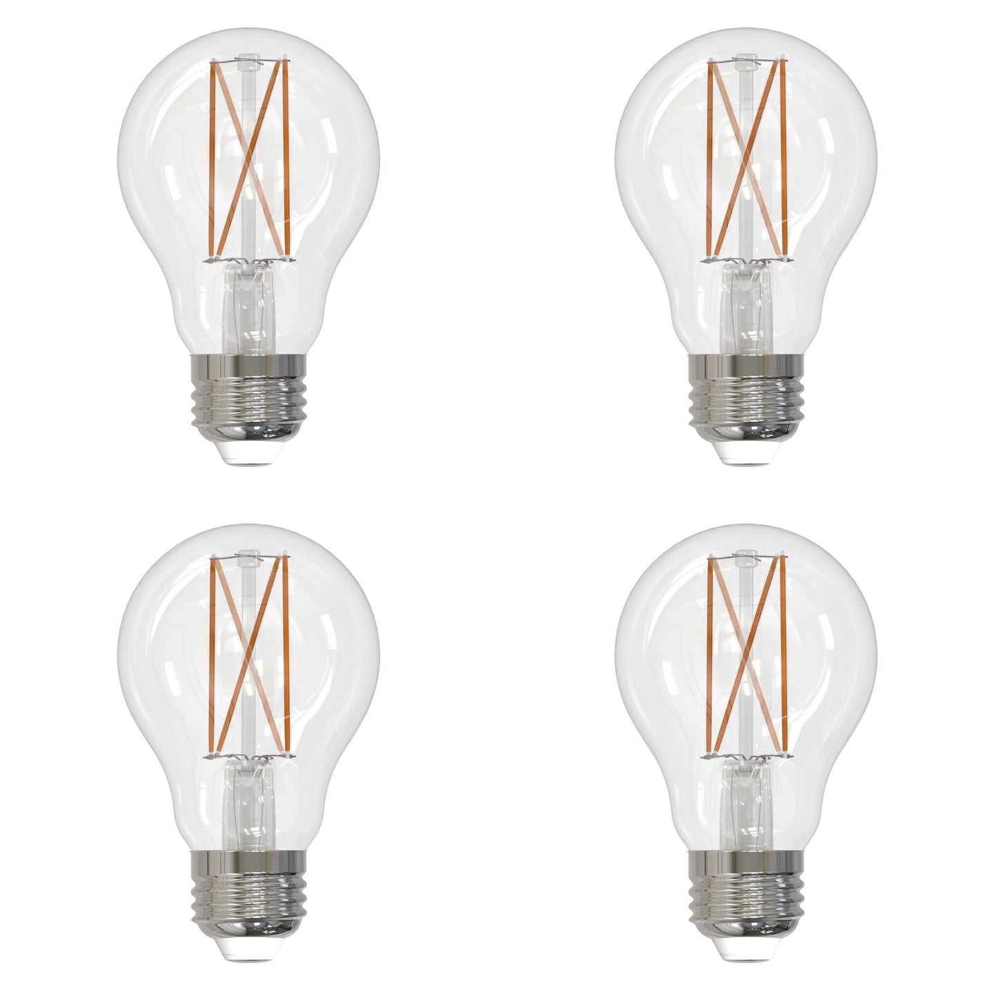 776958 - Filaments Dimmable A19 Clear Glass Medium Base - 8.5 Watt - 5000K - 4 Pack