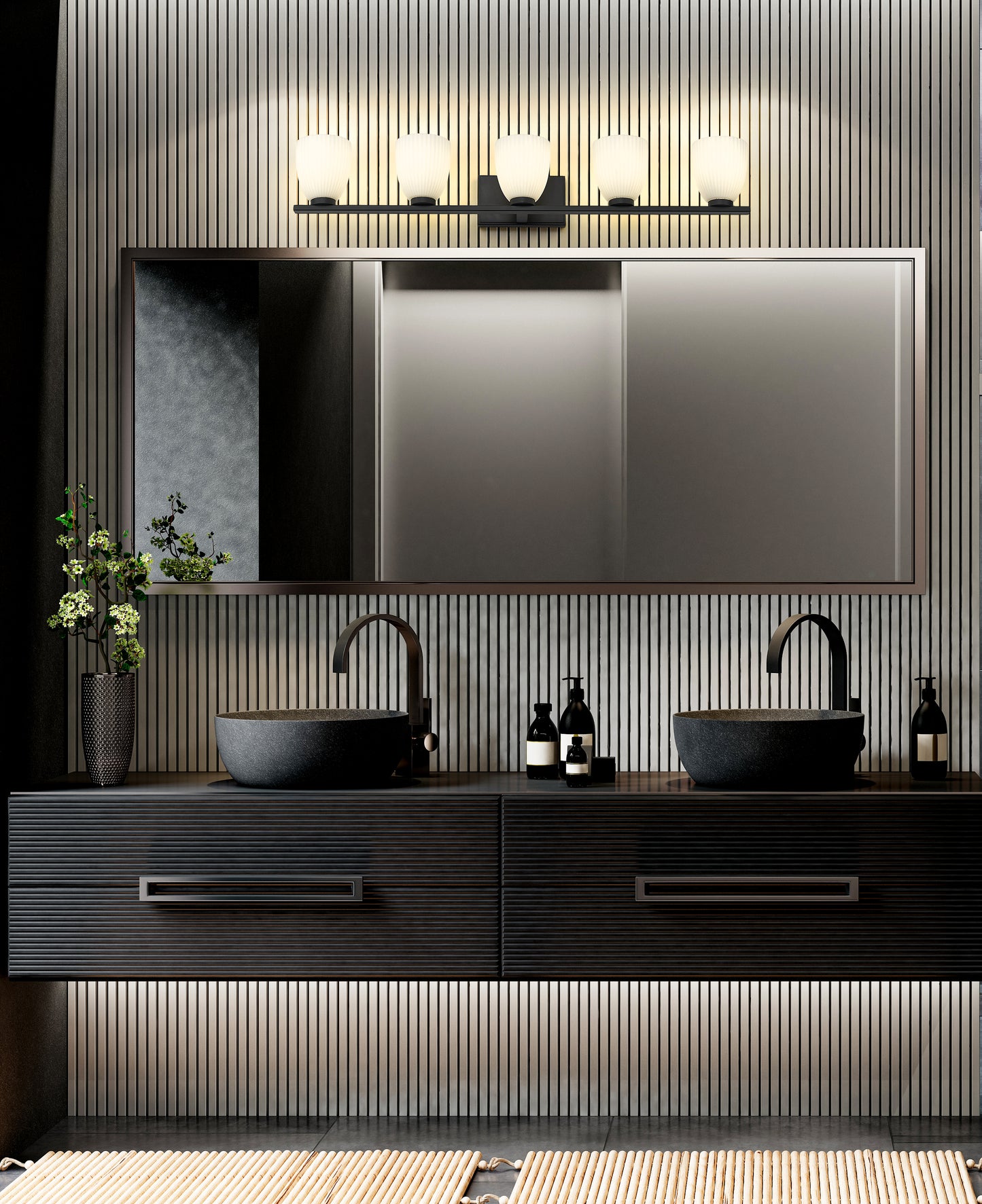 7518-5V-MB - Naya 5 Light 40" Vanity - Matte Black