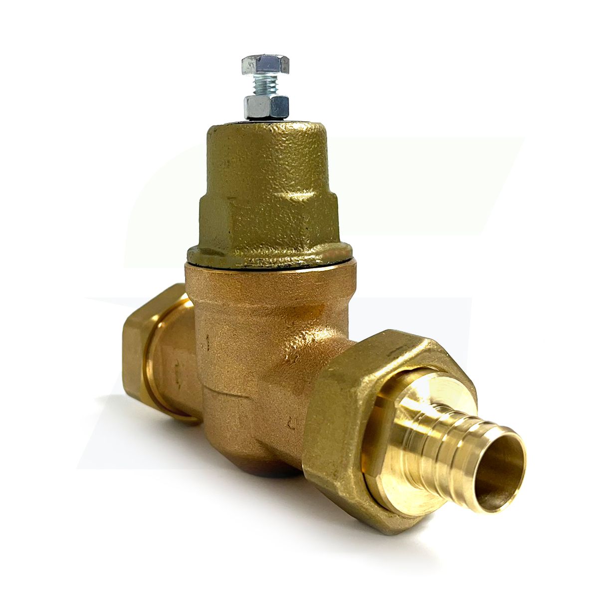 23944-0060 - 1" EB45 Double Union PEX Barb Pressure Reducing Valve
