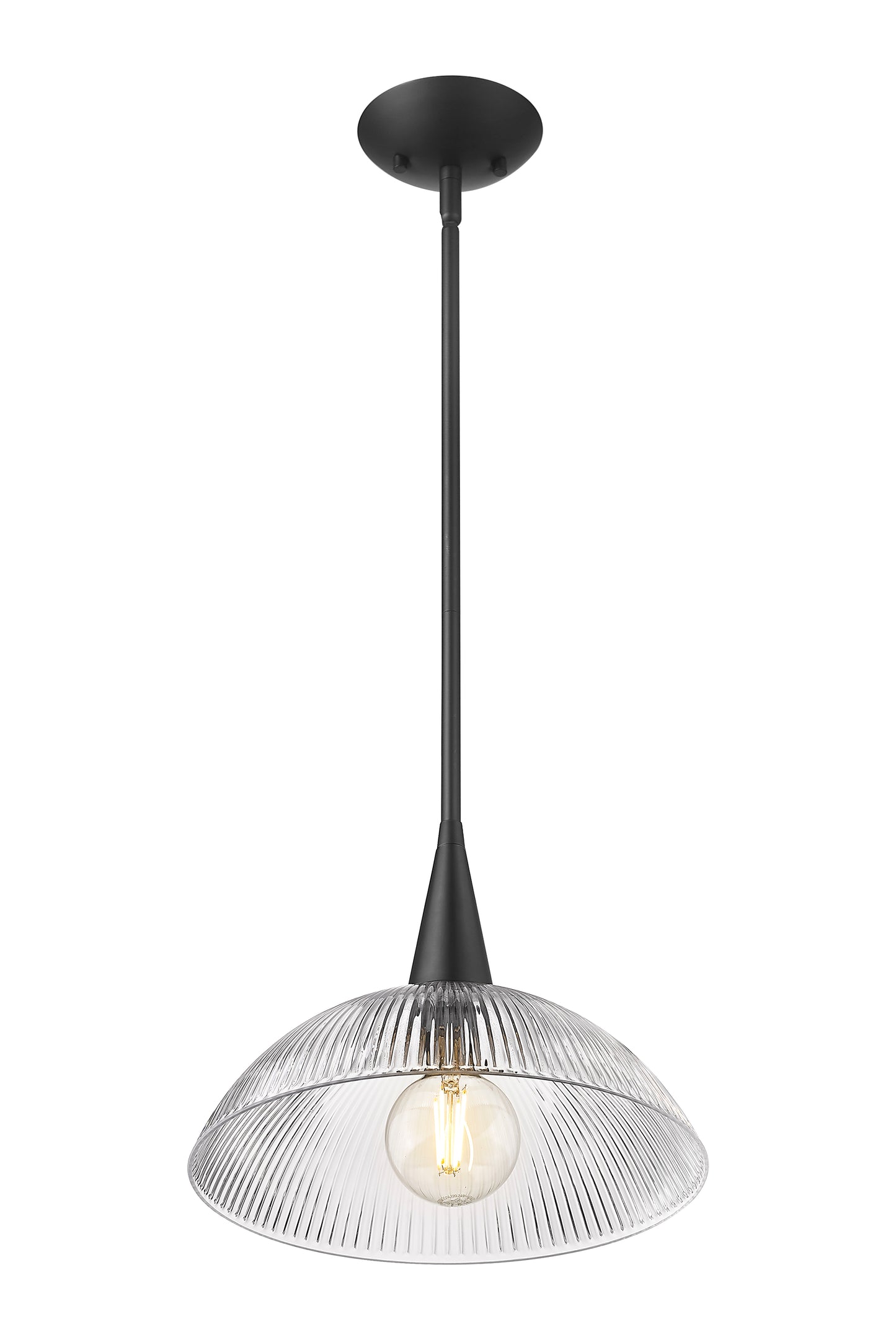 3051P12-MB - Lunelle 1 Light 12" Pendant - Matte Black
