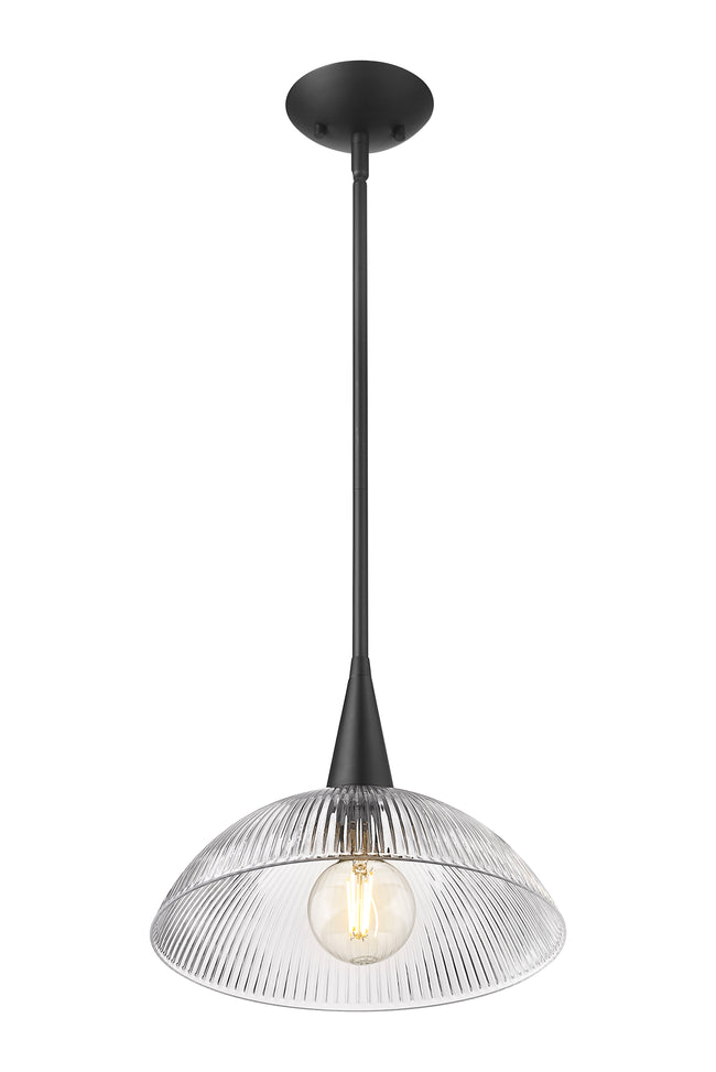 3051P12-MB - Lunelle 1 Light 12" Pendant - Matte Black