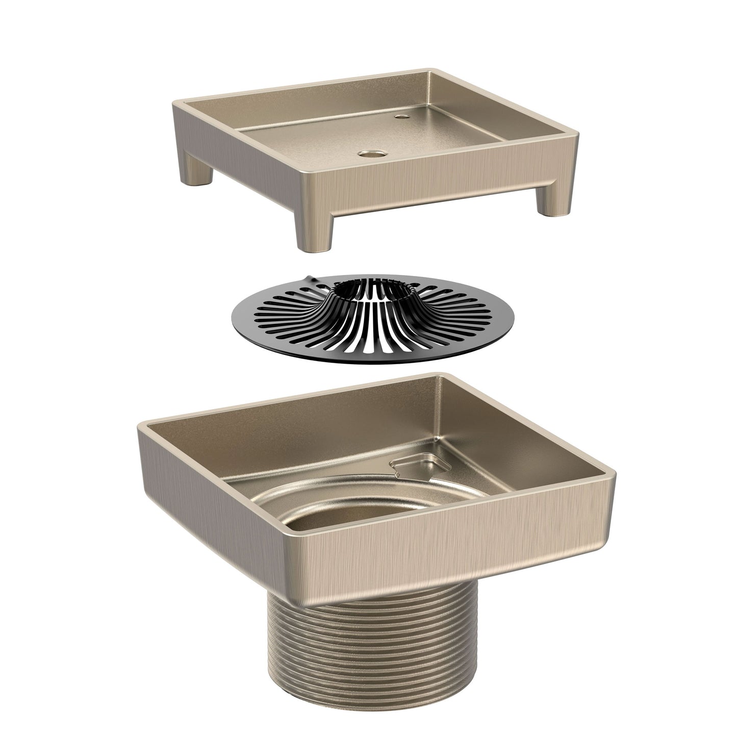 ETID-4-BN - 4" Legacy Solid Forged Brass Tile-In Drain - Brushed Nickel