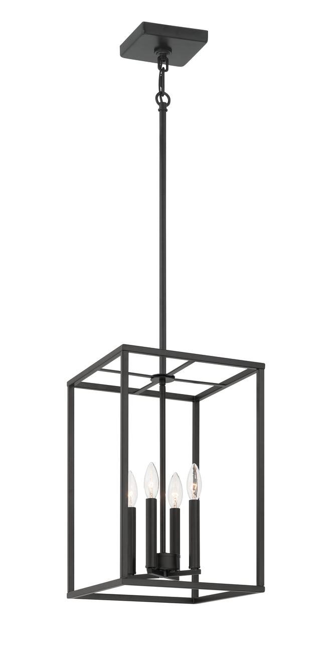 60635-FB - Signature Foyer 4 Light 12" Wide Foyer Light - Flat Black