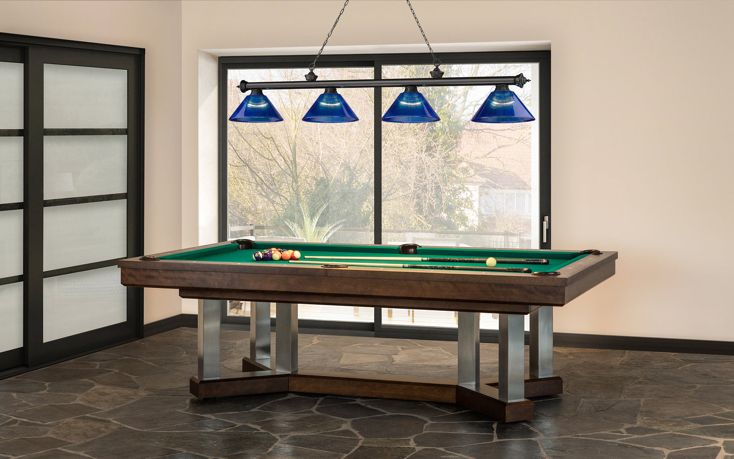 2306-4BP-ARDB - Cordon 4 Light 81" Billiard - Bronze Plate