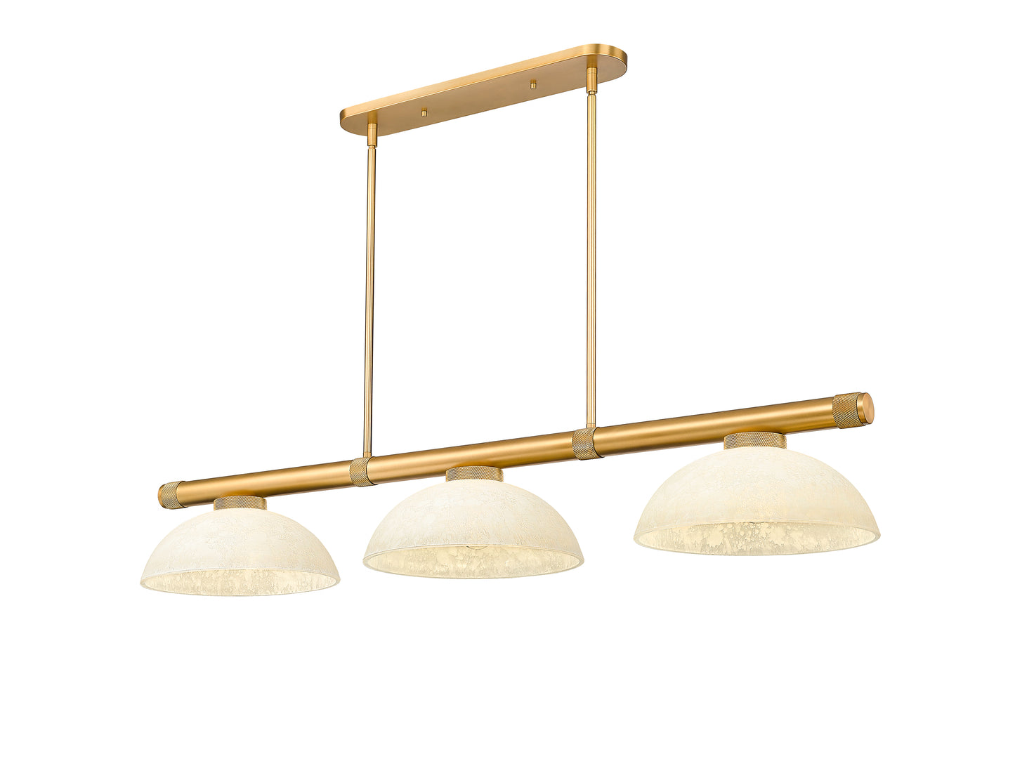 3050-3RB-DGM14 - Vanguard 3 Light 58" Billiard - Rubbed Brass