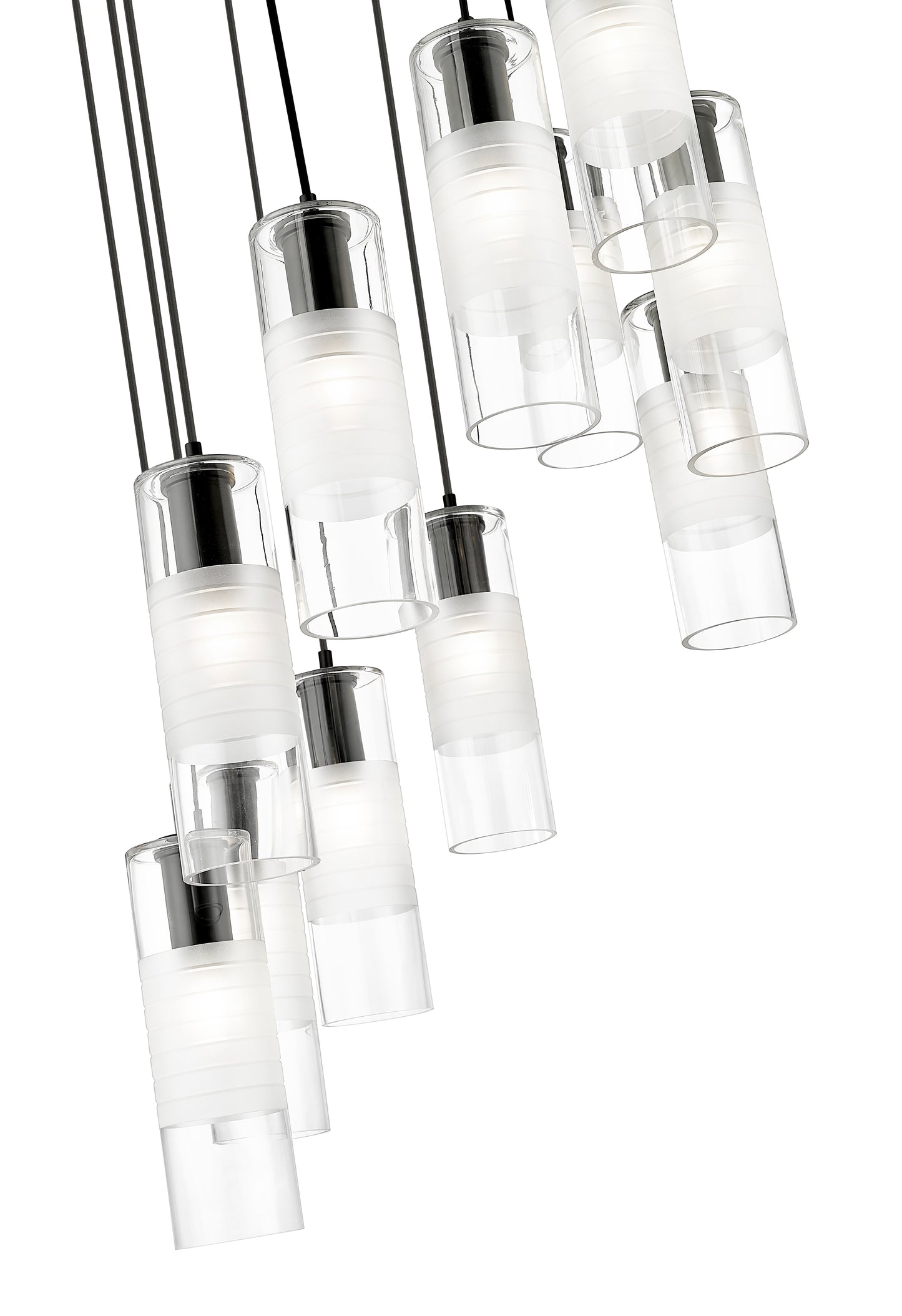 824P-11R-MB - Alton 11 Light 24" Chandelier - Matte Black