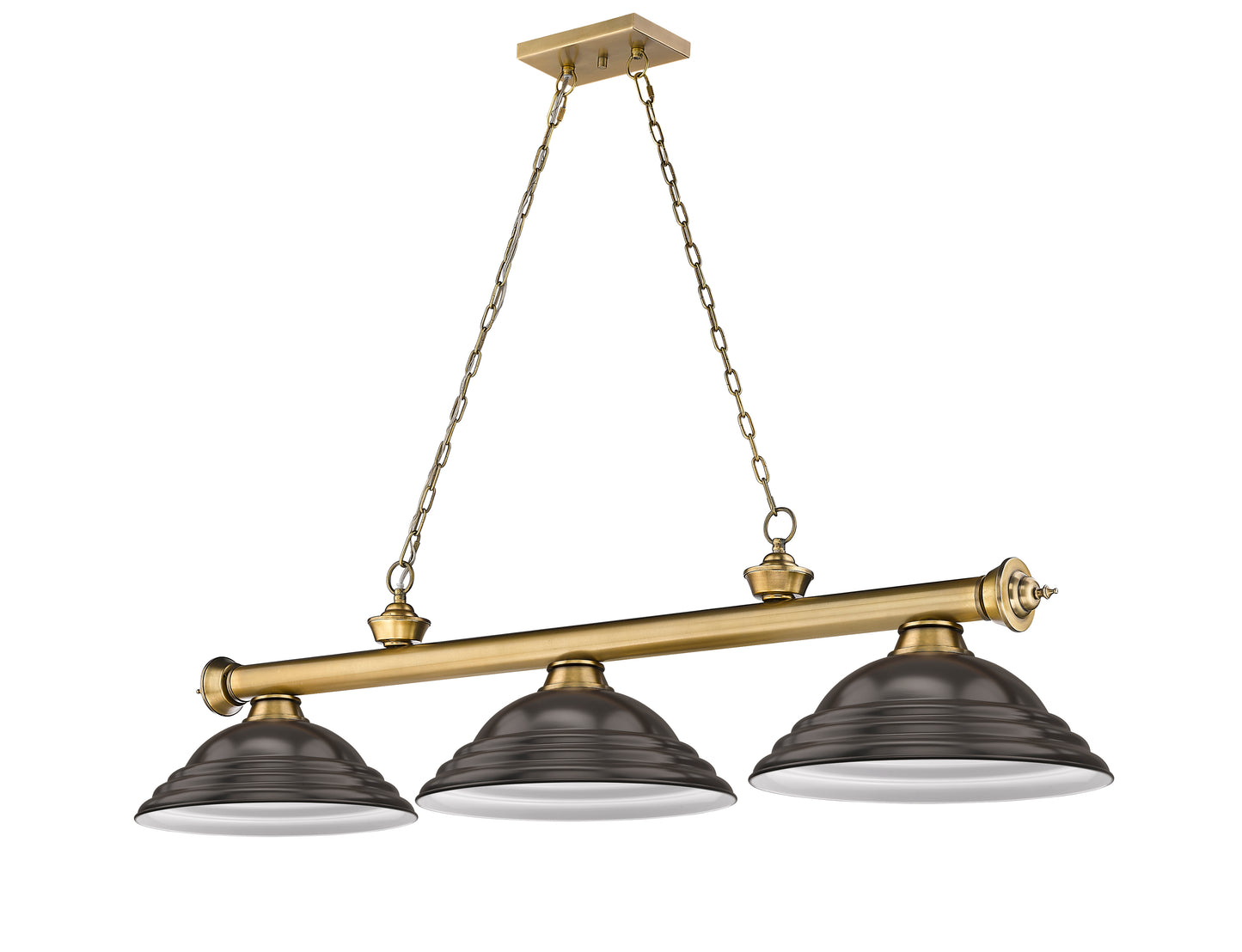 2306-3RB-SBRZ - Cordon 3 Light 58" Billiard - Rubbed Brass