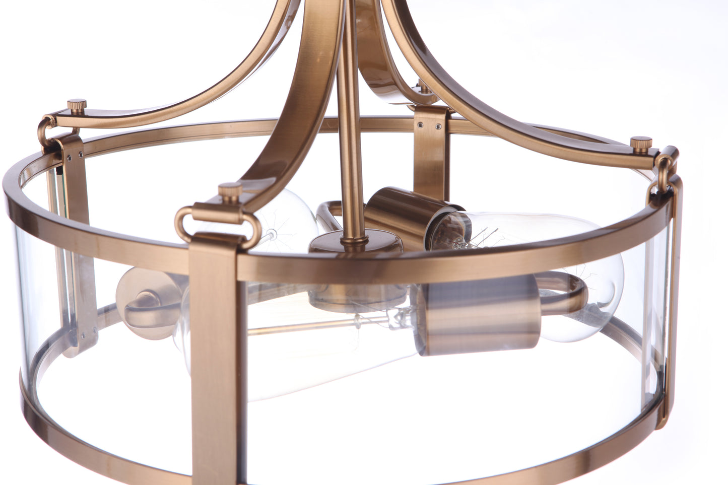 55353-SB - Elliot 3 Light 13" Wide Semi Flush Mount - Satin Brass