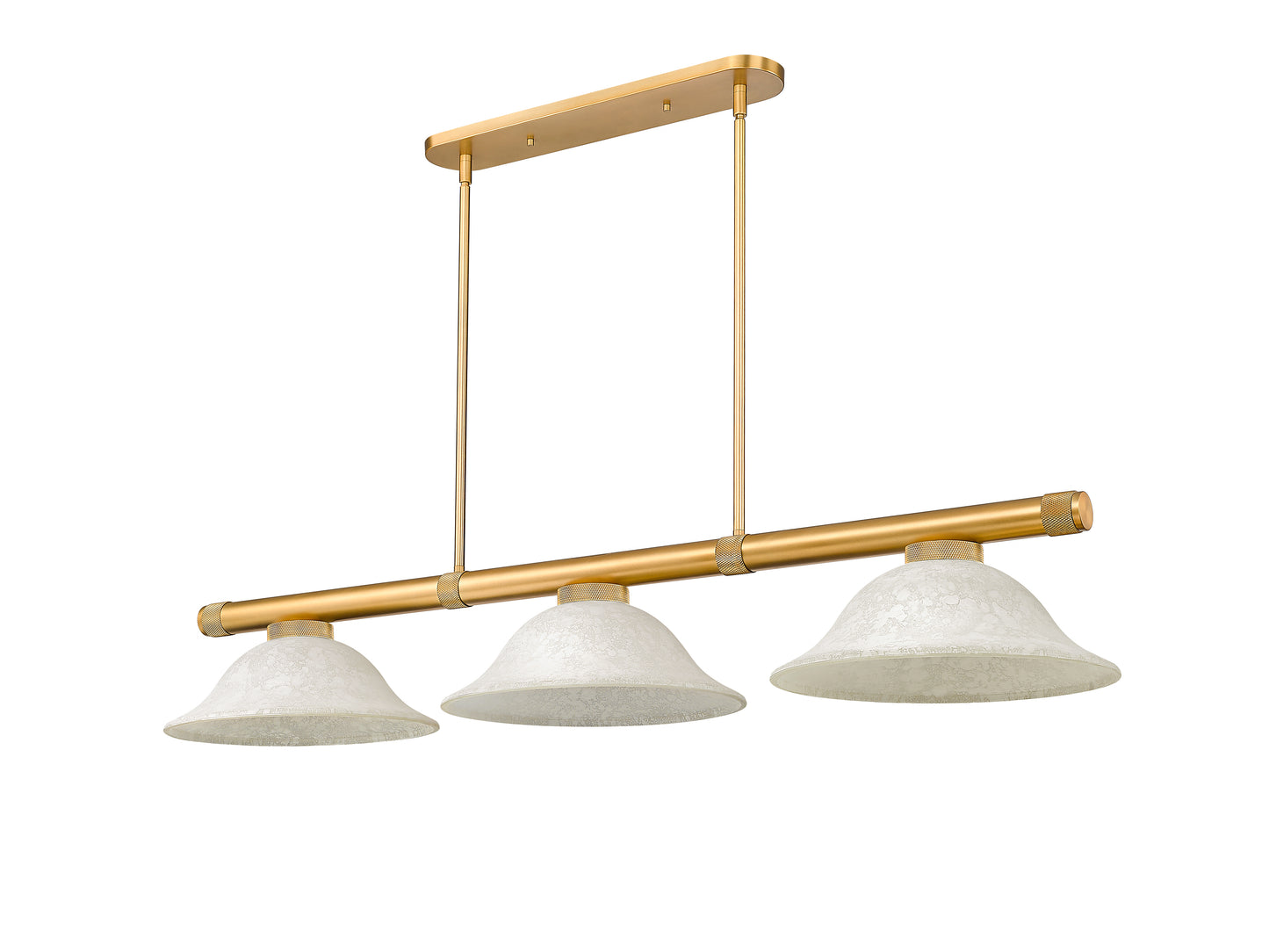 3050-3RB-GM16 - Vanguard 3 Light 58" Billiard - Rubbed Brass