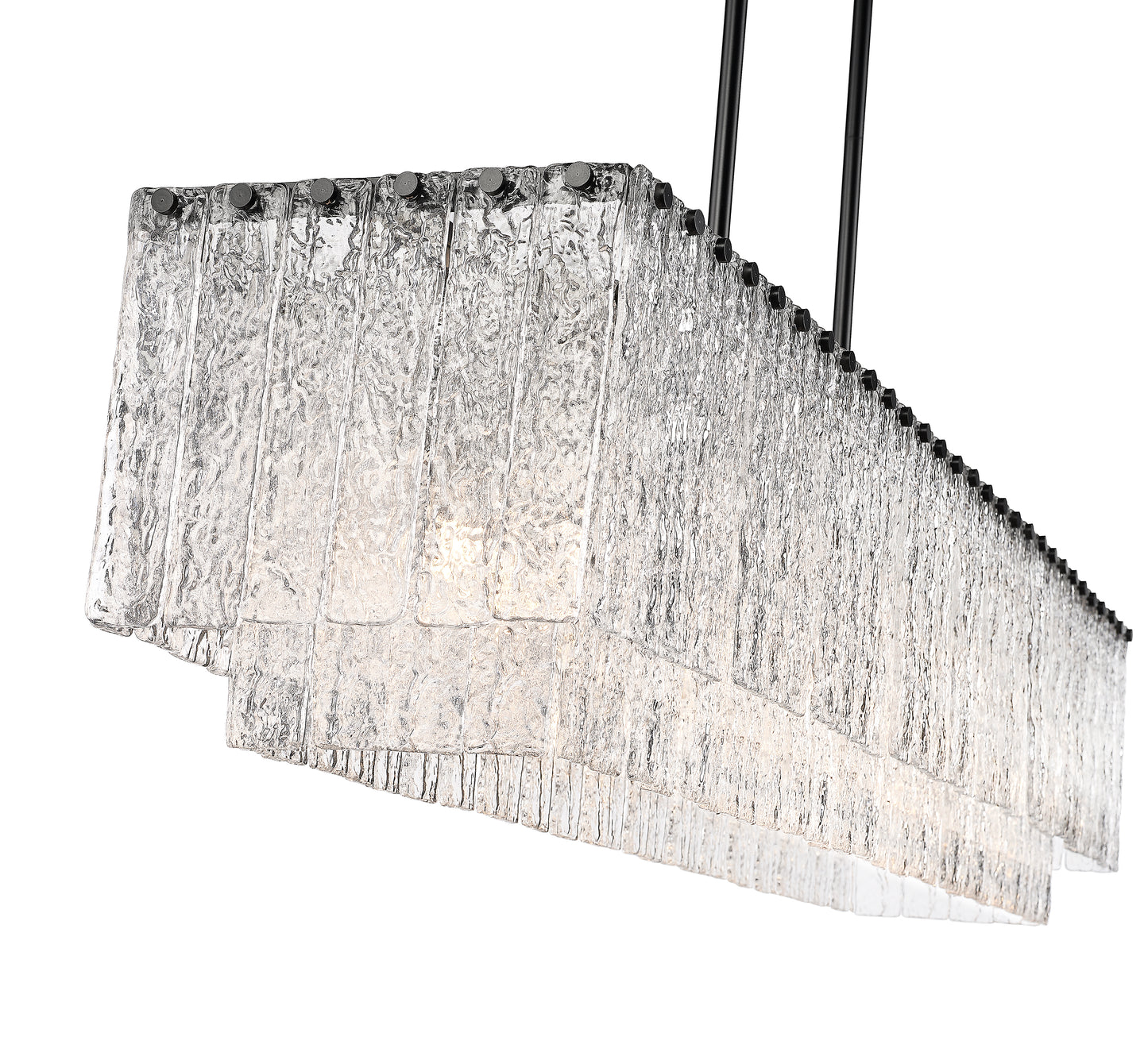 1943-53L-MB - Glacier 7 Light Linear 54" Chandelier - Matte Black