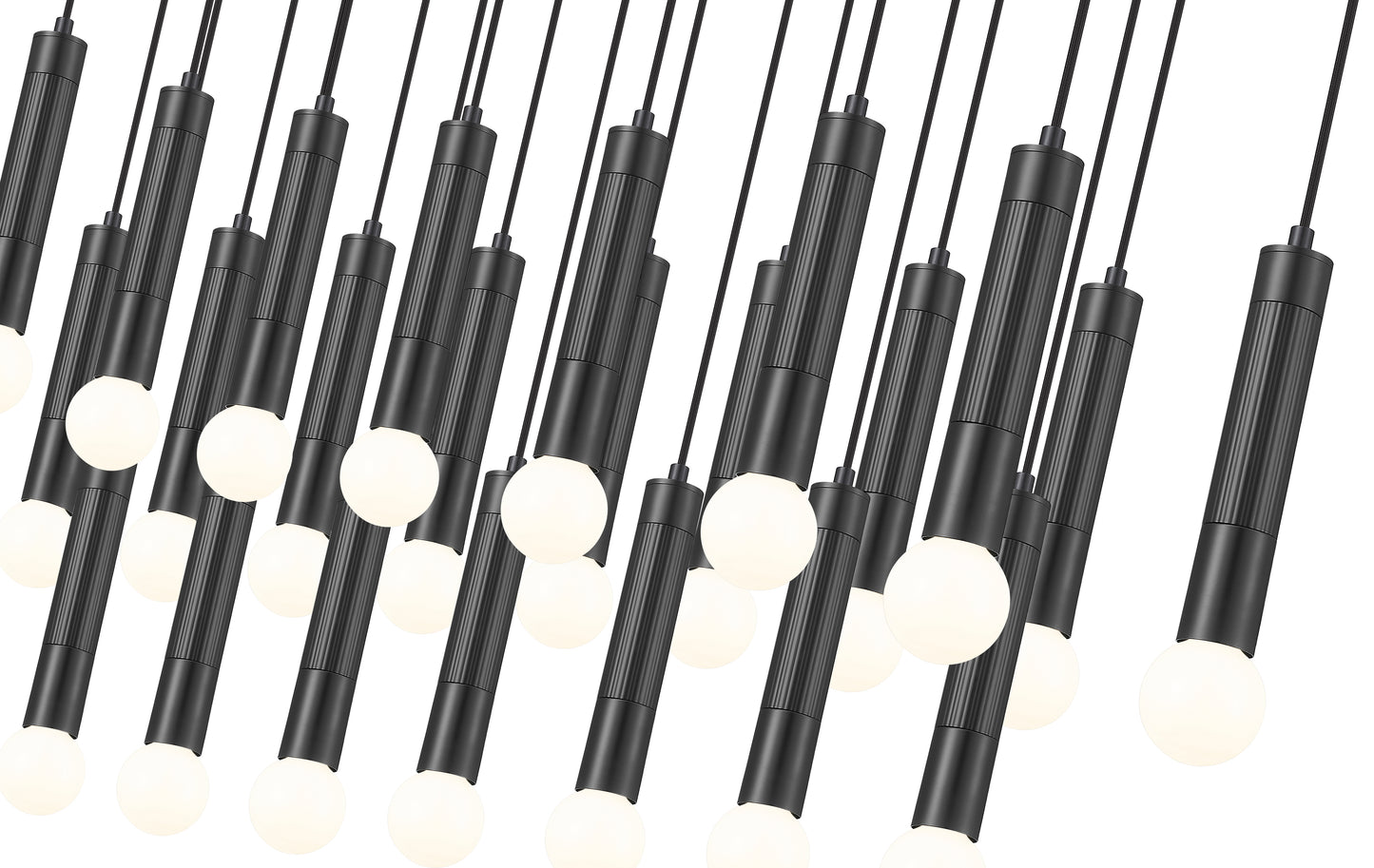 1956P-23L-MB - Stari 23 Light Linear 54" Chandelier - Matte Black