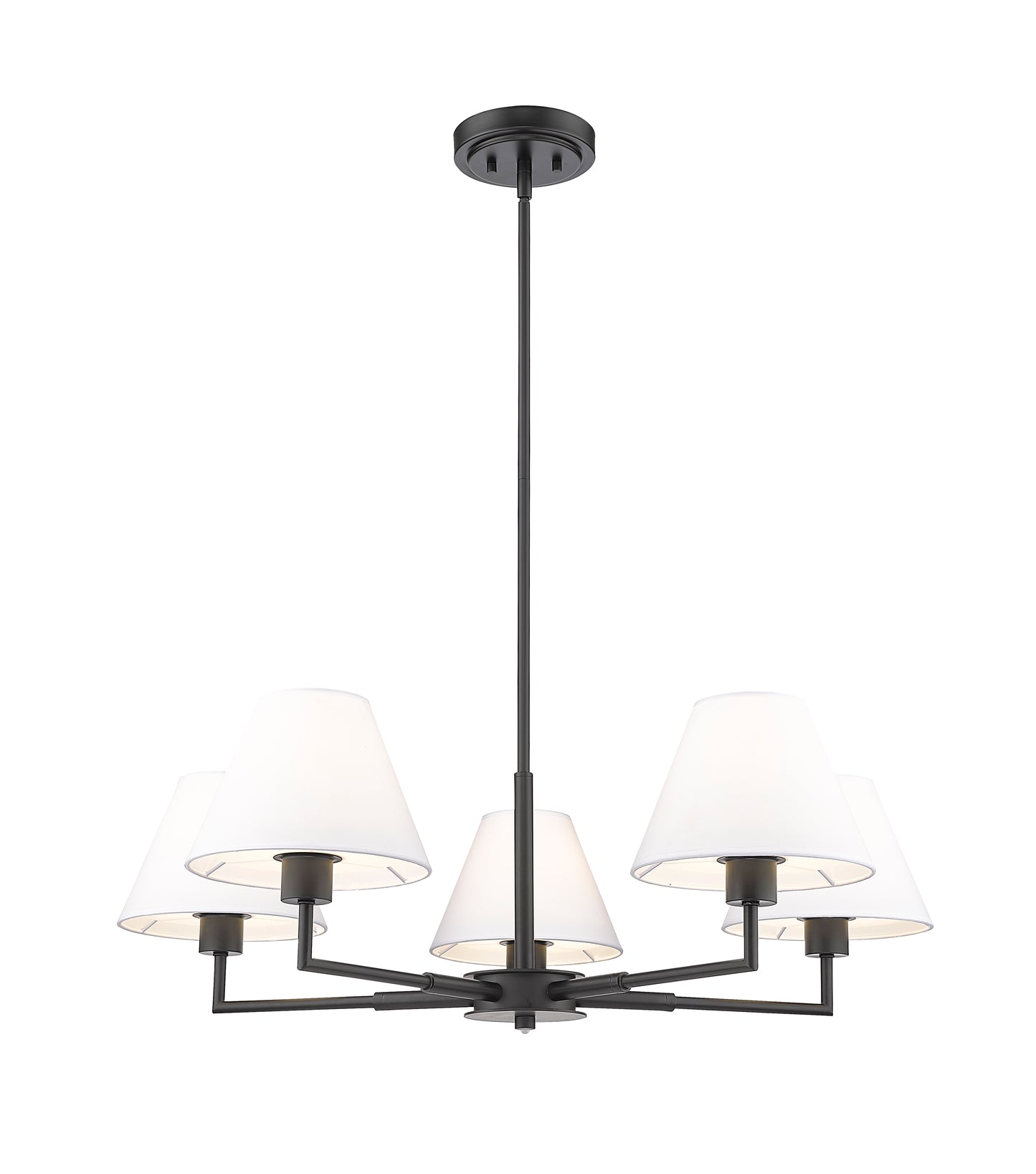 744-34R-MB - Leila 5 Light 34" Chandelier - Matte Black