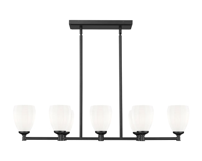 7004-8L-MB - Oren 8 Light Linear 42" Chandelier - Matte Black