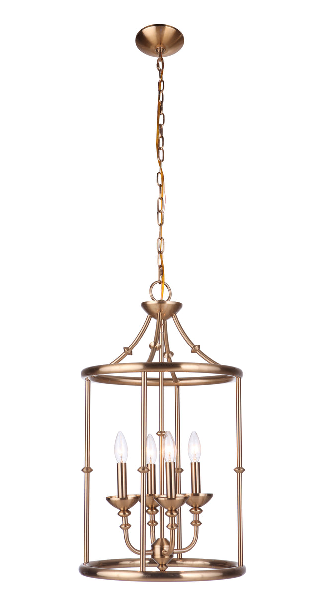 53734-SB - Marlowe 4 Light 15" Wide Foyer Light - Satin Brass