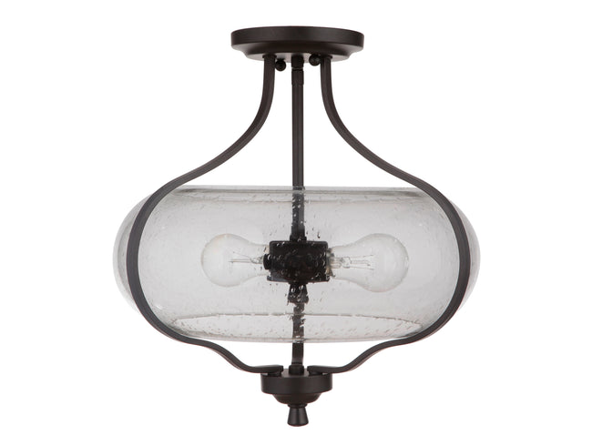 49952-ESP - Serene 2 Light 15" Wide Semi Flush Mount - Espresso