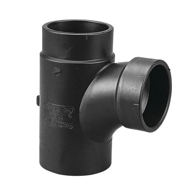 I103000 - 1-1/2" Spigot x Hub x Hub ABS DWV Street Tee