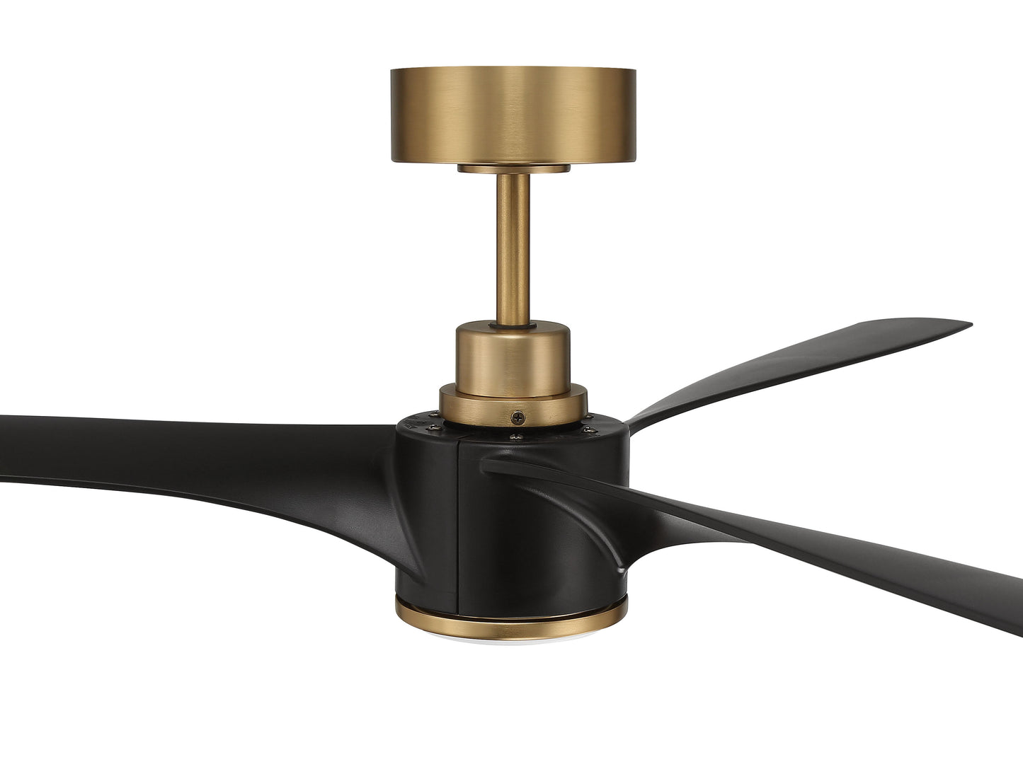 PHB60FBSB3-NWF - Phoebe 60" Indoor Ceiling Fan without Wifi 60" 3 Blade Ceiling Fan with Light Kit - Flat Black / Satin Brass