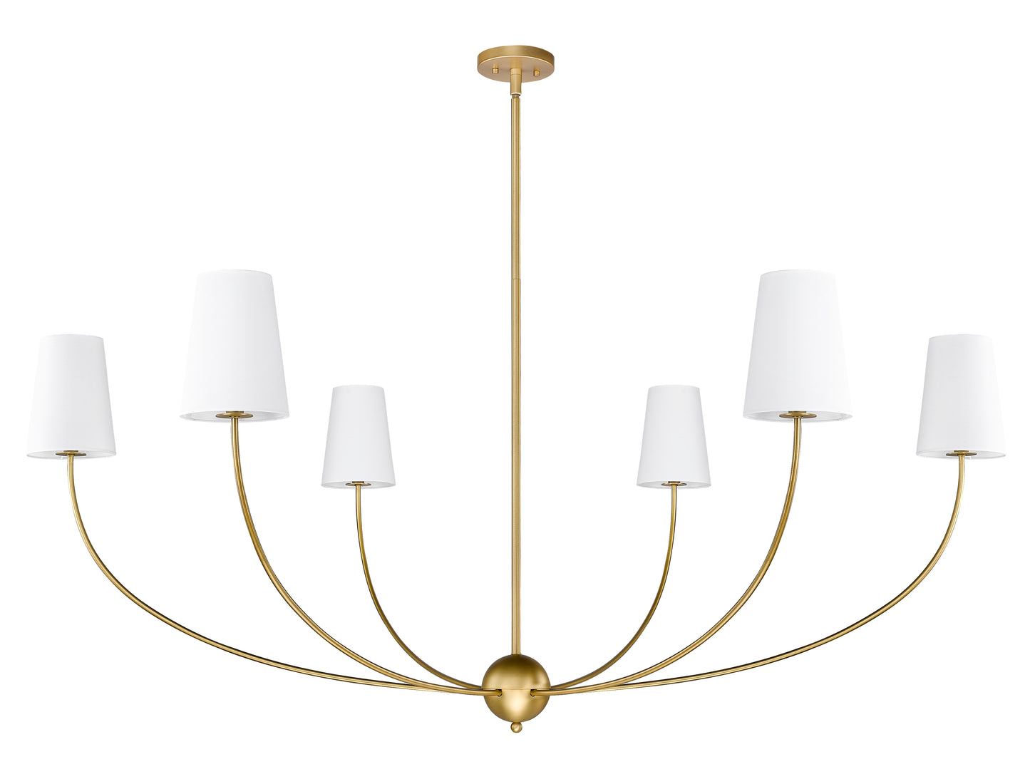 3040-62RB - Shannon 6 Light 62" Chandelier - Rubbed Brass