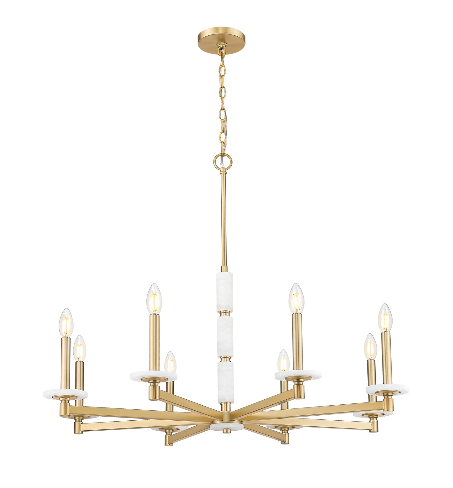 3045-8MGLD - Kaden 8 Light 36" Chandelier - Modern Gold