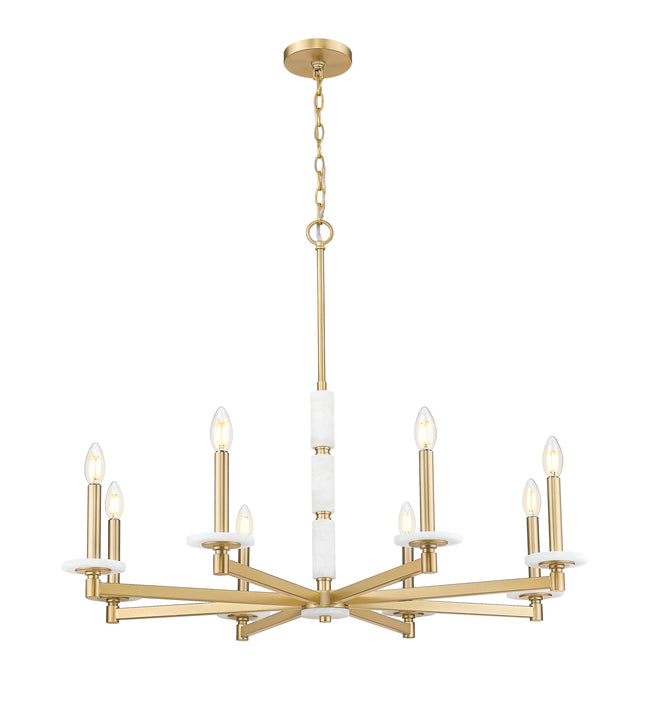 3045-8MGLD - Kaden 8 Light 36" Chandelier - Modern Gold