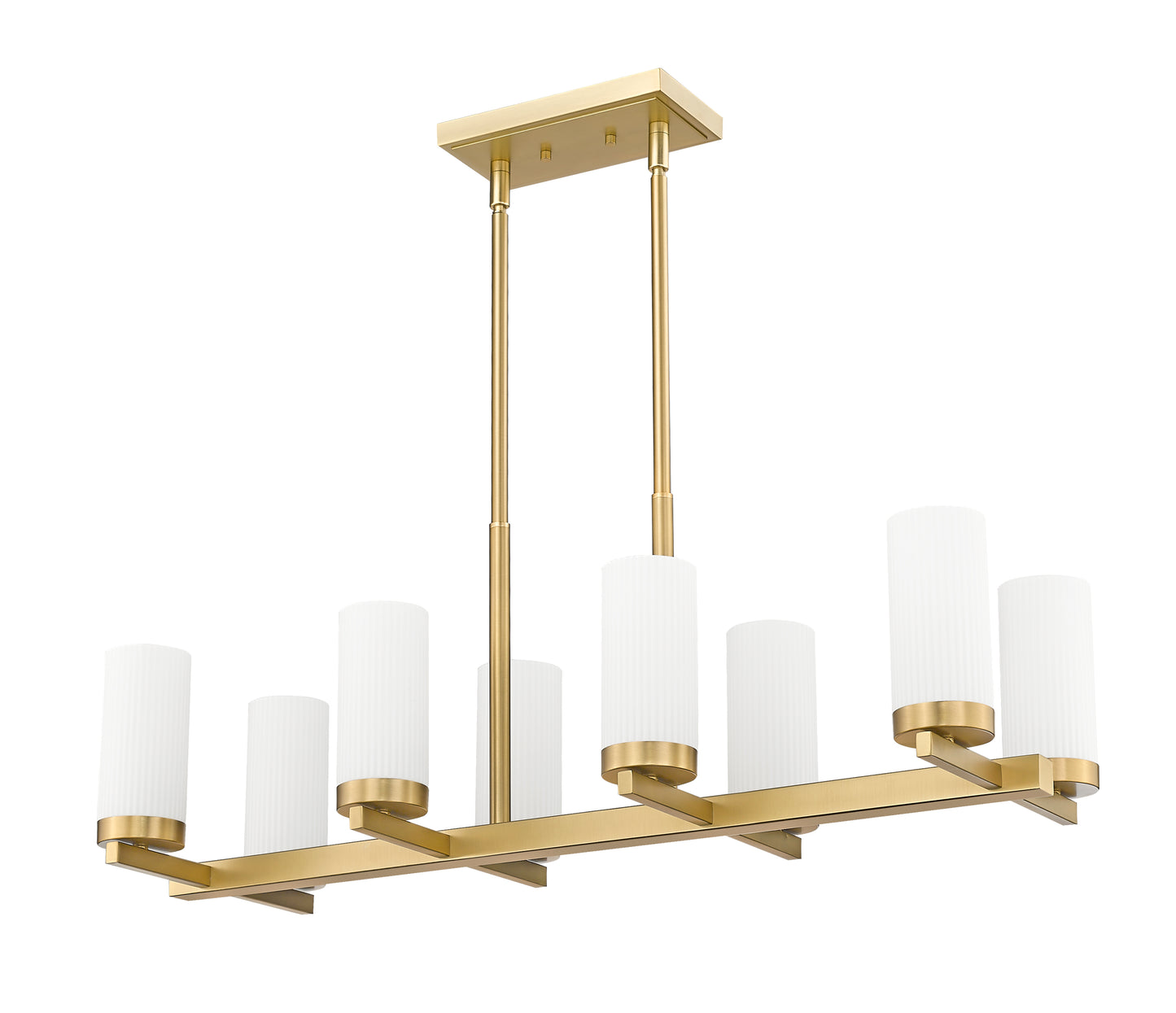 3044-8L-MGLD - Danica 8 Light Linear 42" Chandelier - Modern Gold