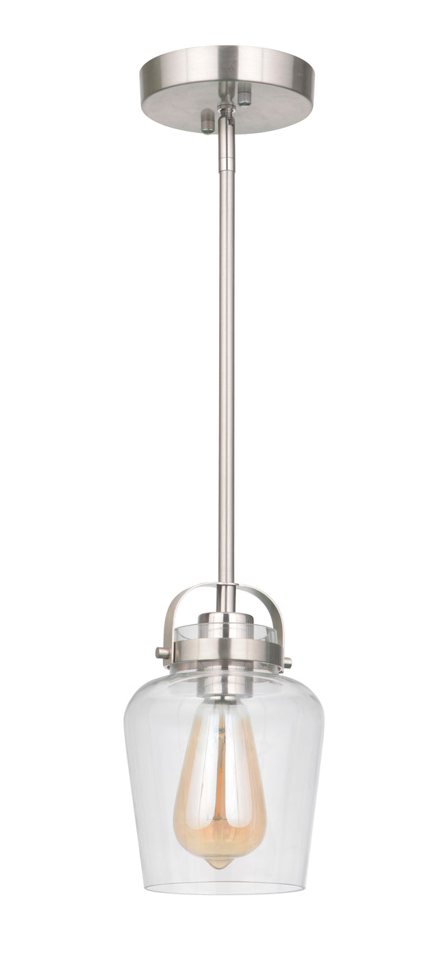 53591-BNK - Trystan 1 Light 5.5" Wide Mini Pendant - Brushed Nickel
