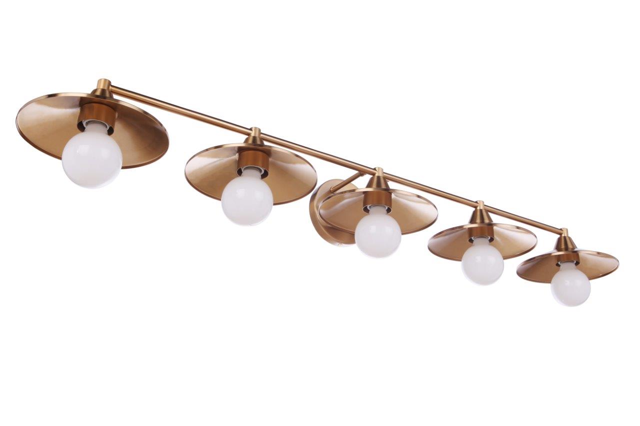 12546SB5 - Isaac 5 Light 46" Wide Vanity Light - Satin Brass